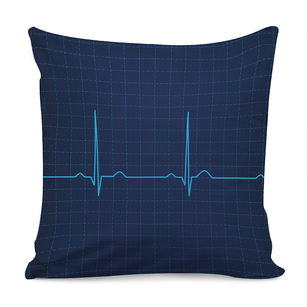 Heartbeat Electrocardiogram Print Pillow Cover