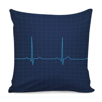 Heartbeat Electrocardiogram Print Pillow Cover