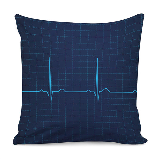 Heartbeat Electrocardiogram Print Pillow Cover