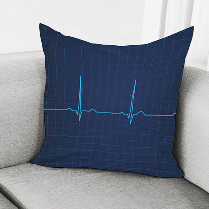Heartbeat Electrocardiogram Print Pillow Cover