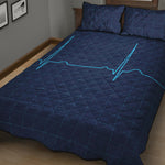 Heartbeat Electrocardiogram Print Quilt Bed Set