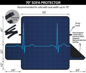 Heartbeat Electrocardiogram Print Sofa Protector