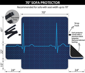 Heartbeat Electrocardiogram Print Sofa Protector