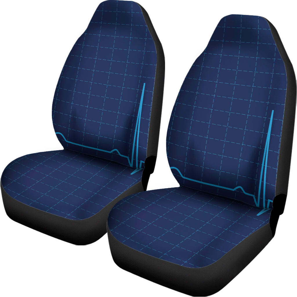 Heartbeat Electrocardiogram Print Universal Fit Car Seat Covers