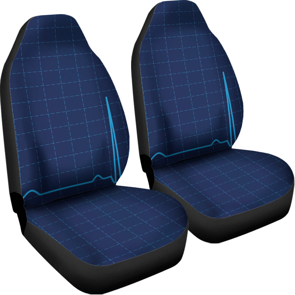 Heartbeat Electrocardiogram Print Universal Fit Car Seat Covers
