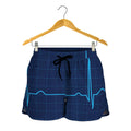 Heartbeat Electrocardiogram Print Women's Shorts