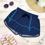 Heartbeat Electrocardiogram Print Women's Shorts
