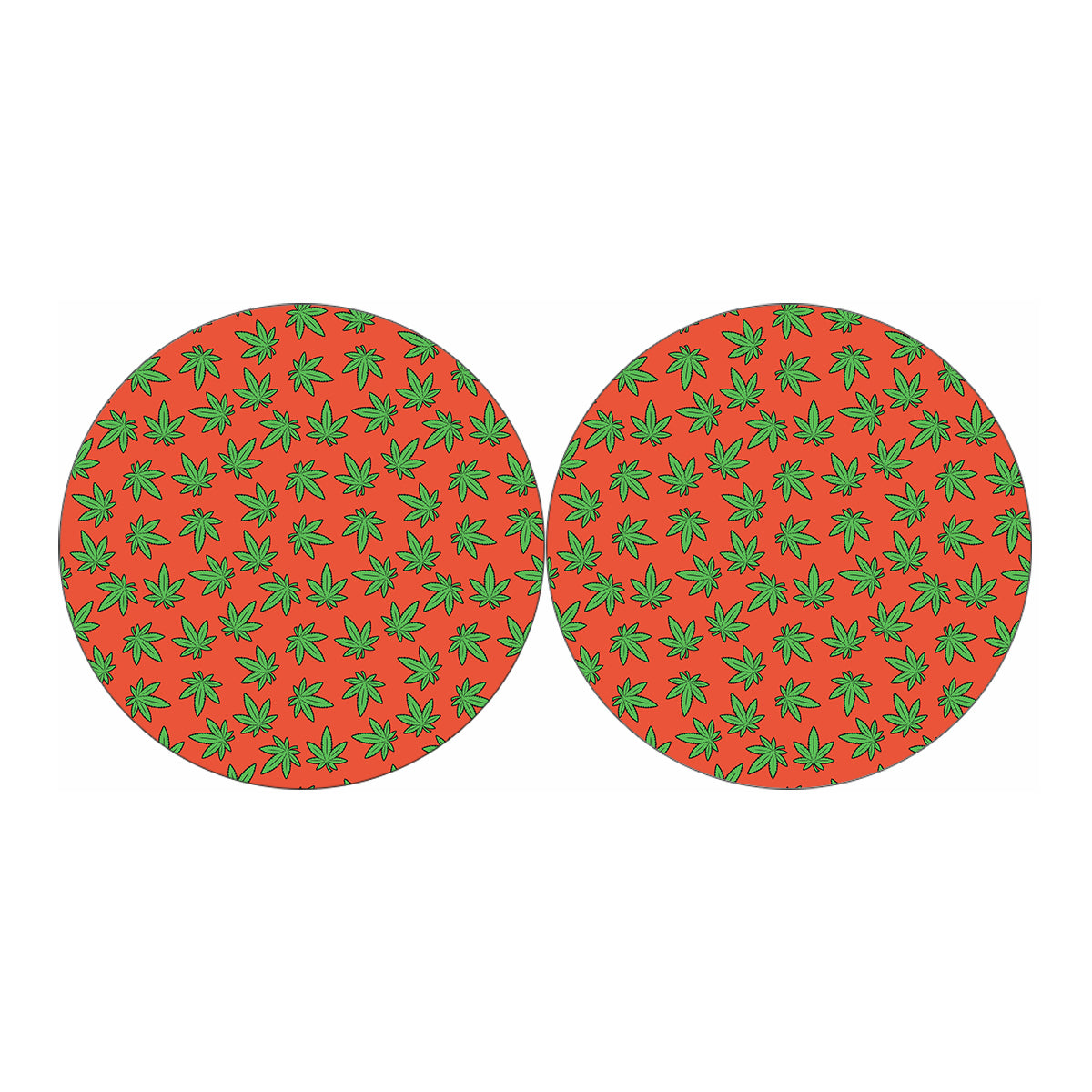 Hemp Leaf Pattern Print Car Coasters