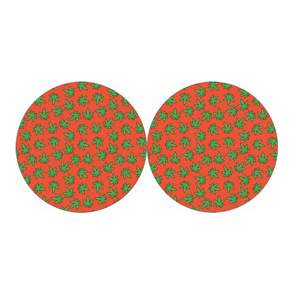 Hemp Leaf Pattern Print Car Coasters