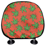 Hemp Leaf Pattern Print Car Headrest Covers