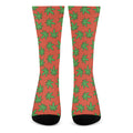 Hemp Leaf Pattern Print Crew Socks