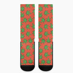 Hemp Leaf Pattern Print Crew Socks