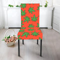 Hemp Leaf Pattern Print Dining Chair Slipcover