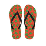 Hemp Leaf Pattern Print Flip Flops