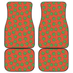 Hemp Leaf Pattern Print Front and Back Car Floor Mats