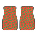 Hemp Leaf Pattern Print Front Car Floor Mats