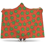 Hemp Leaf Pattern Print Hooded Blanket