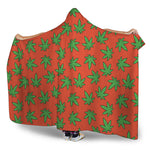 Hemp Leaf Pattern Print Hooded Blanket