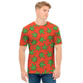 Hemp Leaf Pattern Print Men's T-Shirt