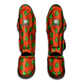 Hemp Leaf Pattern Print Muay Thai Shin Guards
