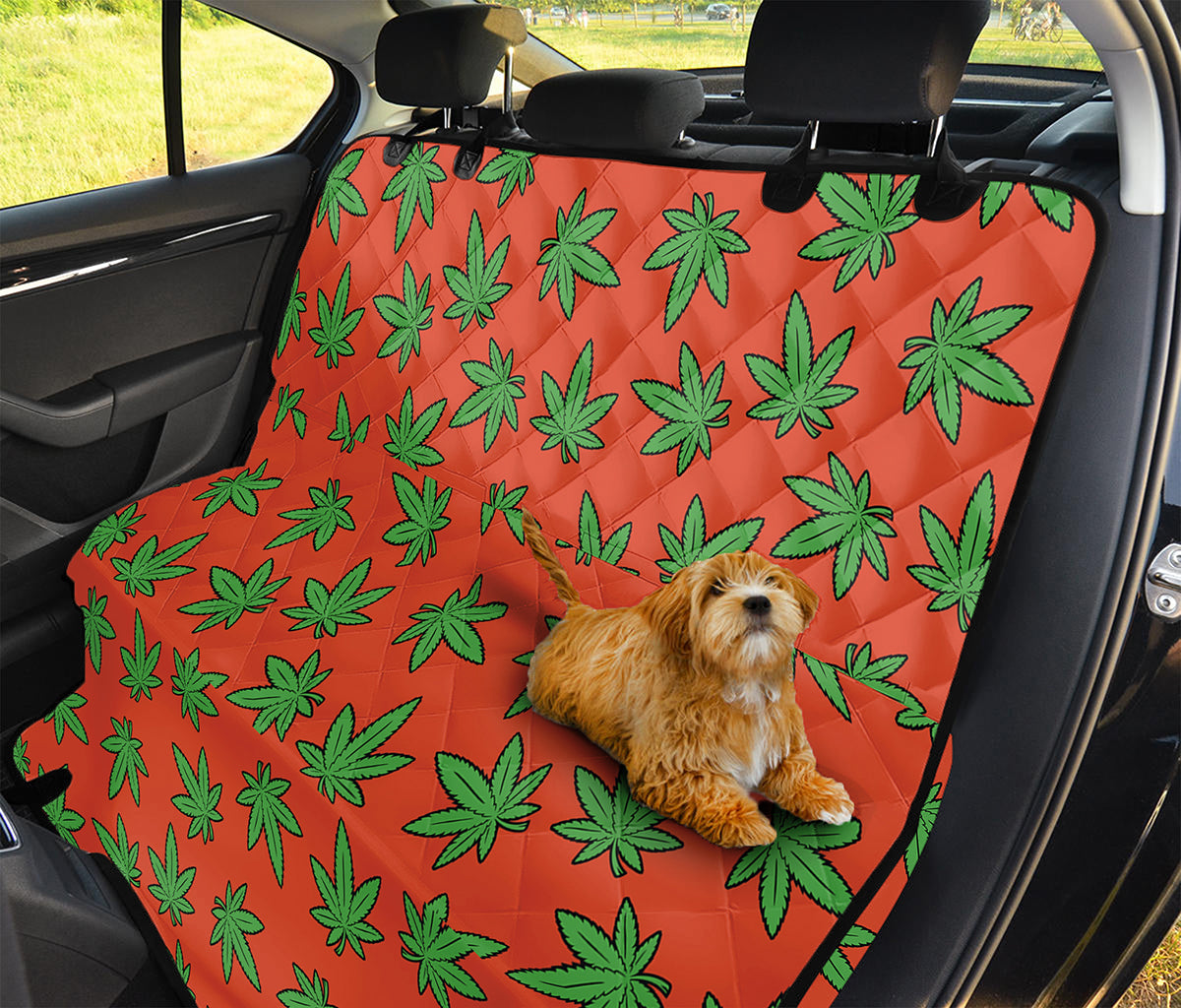 Hemp Leaf Pattern Print Pet Car Back Seat Cover