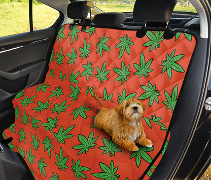 Hemp Leaf Pattern Print Pet Car Back Seat Cover