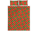 Hemp Leaf Pattern Print Quilt Bed Set