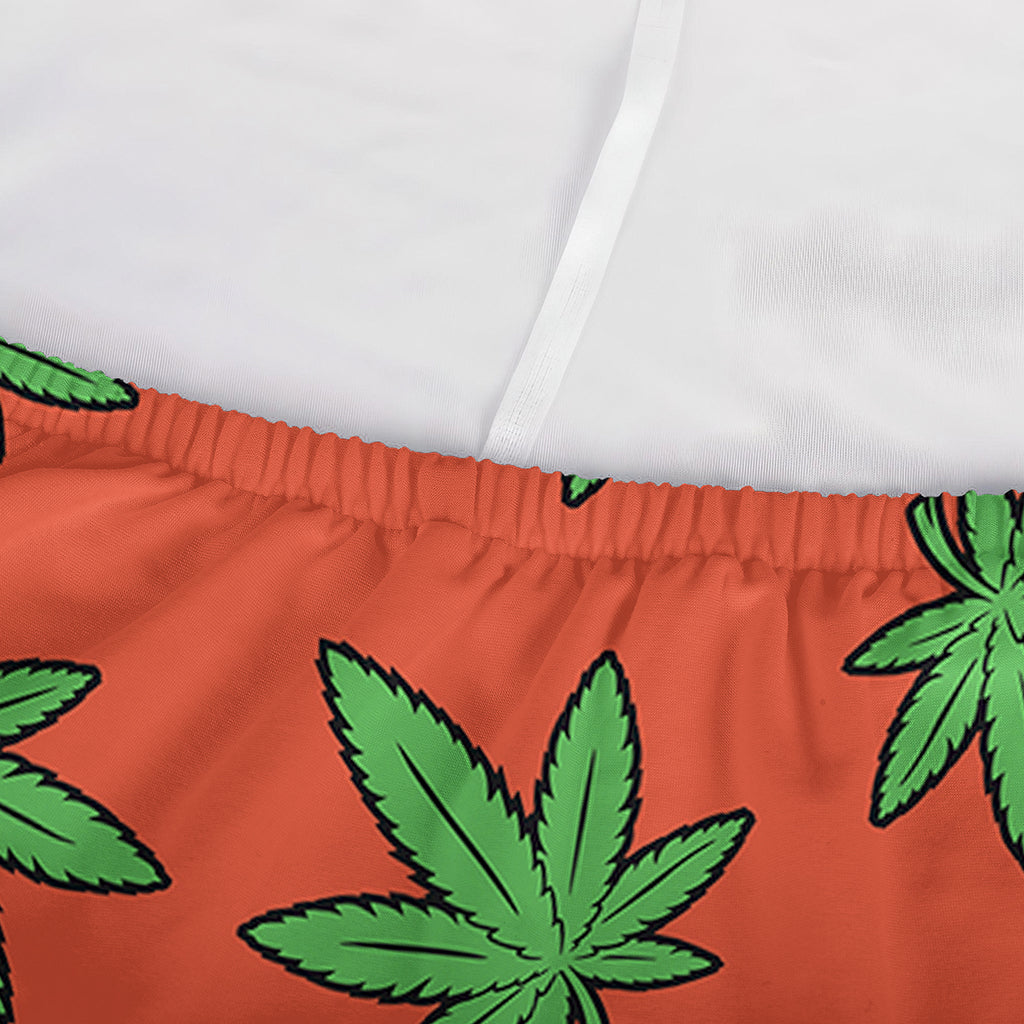 Hemp Leaf Pattern Print Sofa Cover