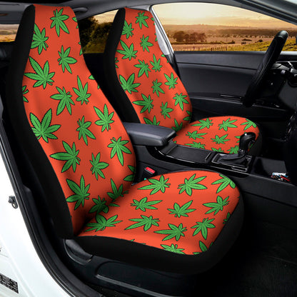 Hemp Leaf Pattern Print Universal Fit Car Seat Covers