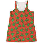 Hemp Leaf Pattern Print Women's Racerback Tank Top