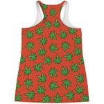 Hemp Leaf Pattern Print Women's Racerback Tank Top