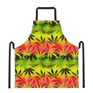 Hemp Leaf Reggae Pattern Print Apron