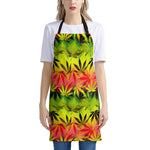 Hemp Leaf Reggae Pattern Print Apron