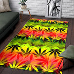 Hemp Leaf Reggae Pattern Print Area Rug GearFrost