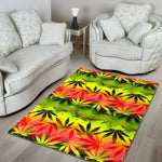 Hemp Leaf Reggae Pattern Print Area Rug GearFrost