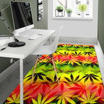 Hemp Leaf Reggae Pattern Print Area Rug GearFrost