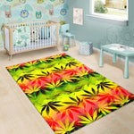 Hemp Leaf Reggae Pattern Print Area Rug GearFrost