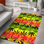 Hemp Leaf Reggae Pattern Print Area Rug GearFrost