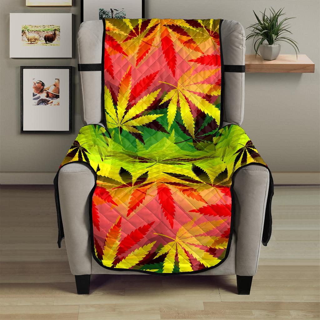 Hemp Leaf Reggae Pattern Print Armchair Protector