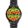 Hemp Leaf Reggae Pattern Print Black Watch GearFrost