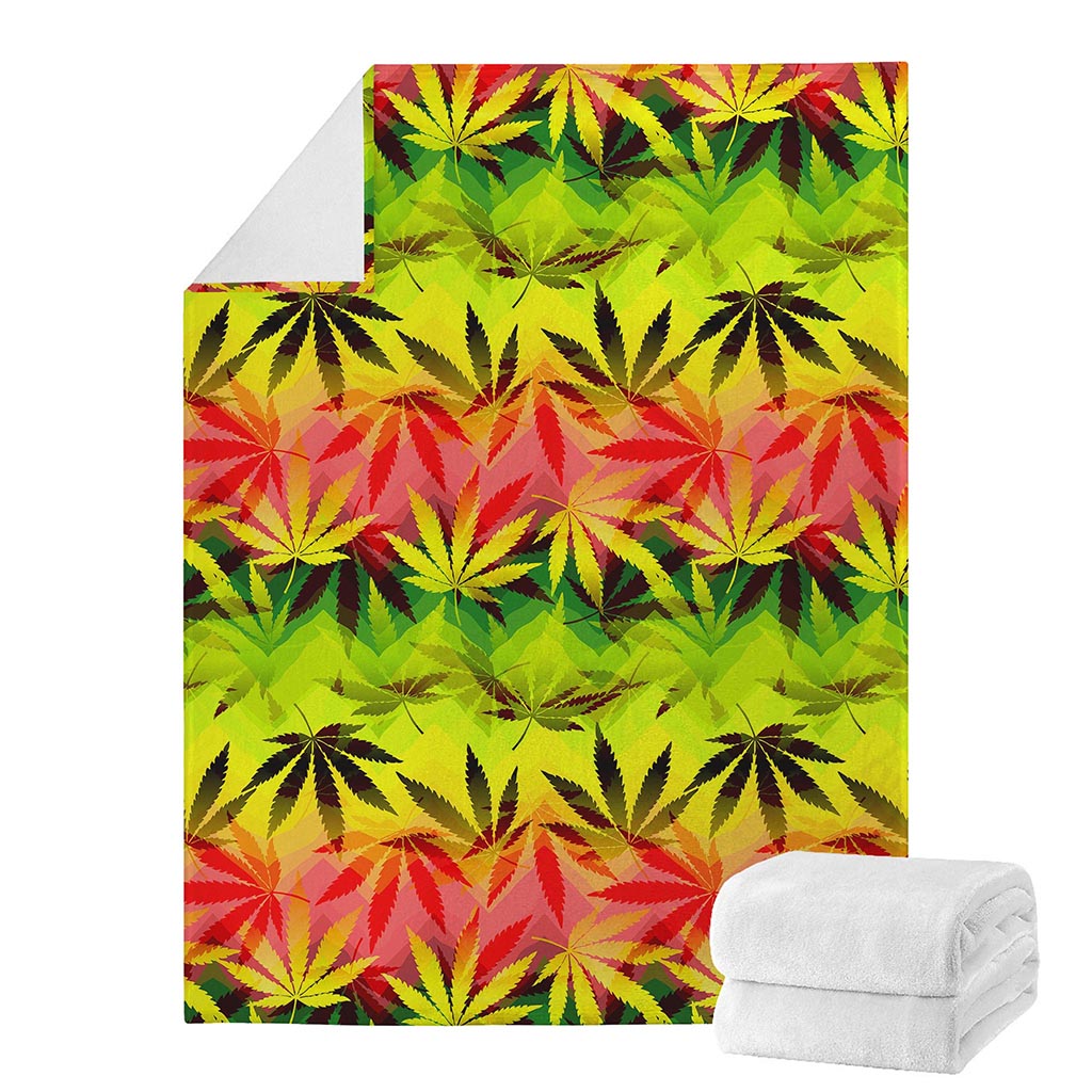 Hemp Leaf Reggae Pattern Print Blanket