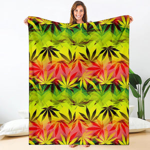 Hemp Leaf Reggae Pattern Print Blanket