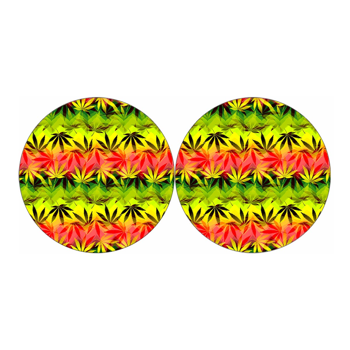 Hemp Leaf Reggae Pattern Print Car Coasters