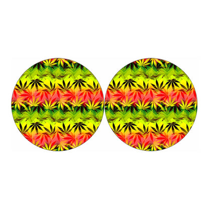 Hemp Leaf Reggae Pattern Print Car Coasters
