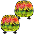 Hemp Leaf Reggae Pattern Print Car Headrest Covers