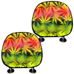 Hemp Leaf Reggae Pattern Print Car Headrest Covers