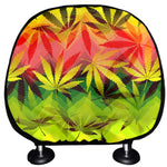 Hemp Leaf Reggae Pattern Print Car Headrest Covers
