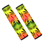 Hemp Leaf Reggae Pattern Print Car Seat Belt Covers