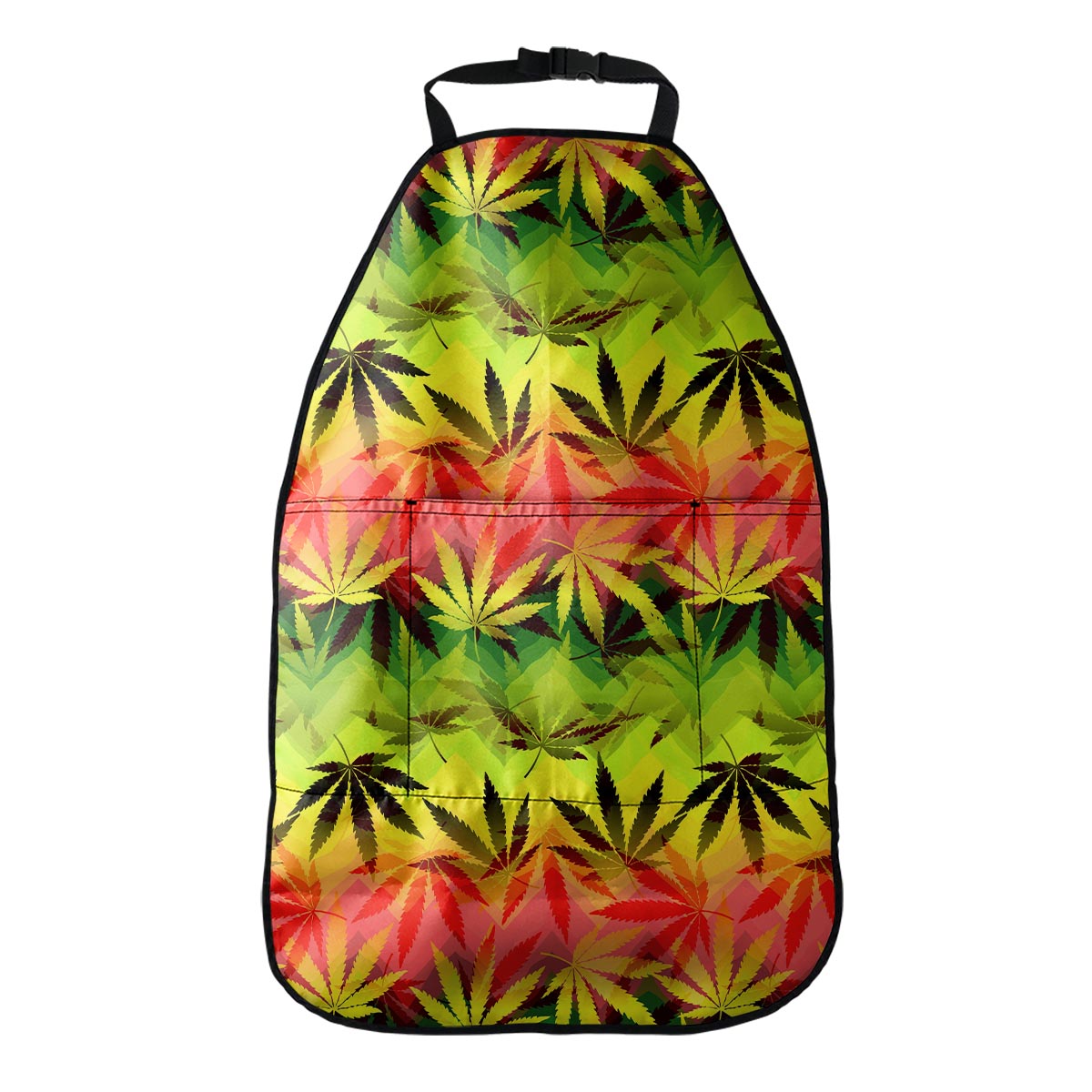 Hemp Leaf Reggae Pattern Print Car Seat Organizers