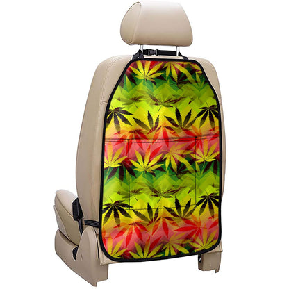 Hemp Leaf Reggae Pattern Print Car Seat Organizers